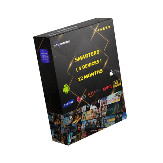 4 Devices IPTV Smarters Pro Subscription – Watch in Every Room