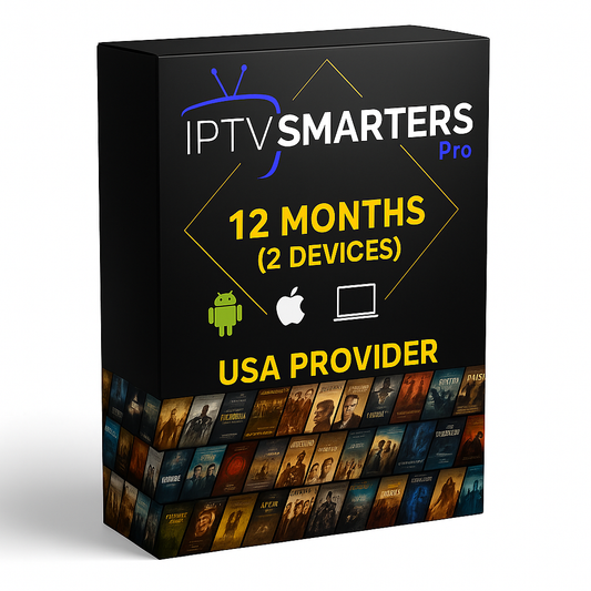 Subscription 12 Months IPTV SMARTERS PRO ( 2 DEVICES )