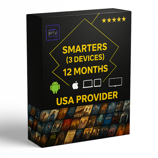Subscription 12 Months IPTV SMARTERS PRO ( 3 DEVICES )